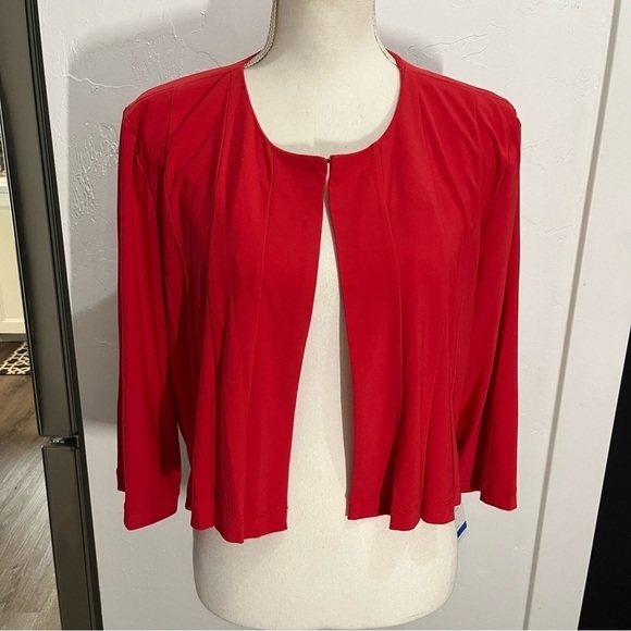 Danny & Nicole Tops - Danny & Nicole Red Pleated Cardigan XL